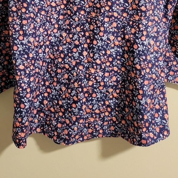 L.L. Bean Floral 3/4 Sleeve Button Down, XS - Picture 7 of 12